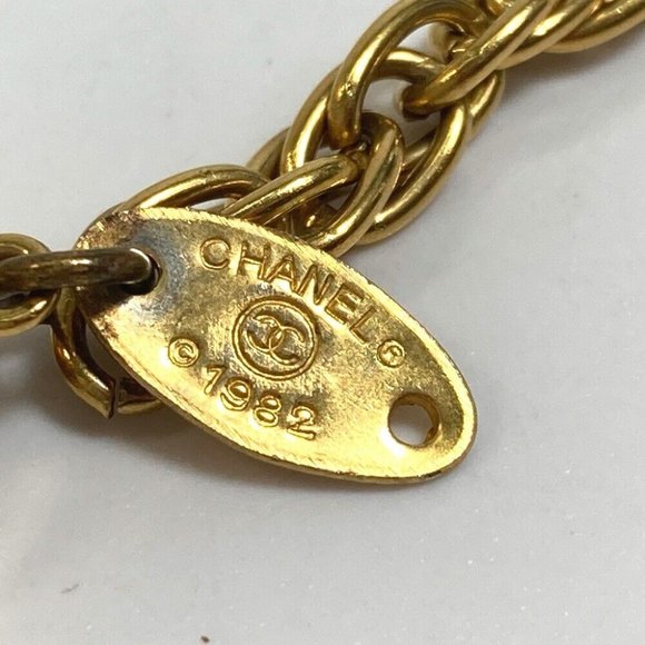 AUTHENTIC CHANEL CC Long chain Necklace Gold Plated Gold - Picture 8 of 12
